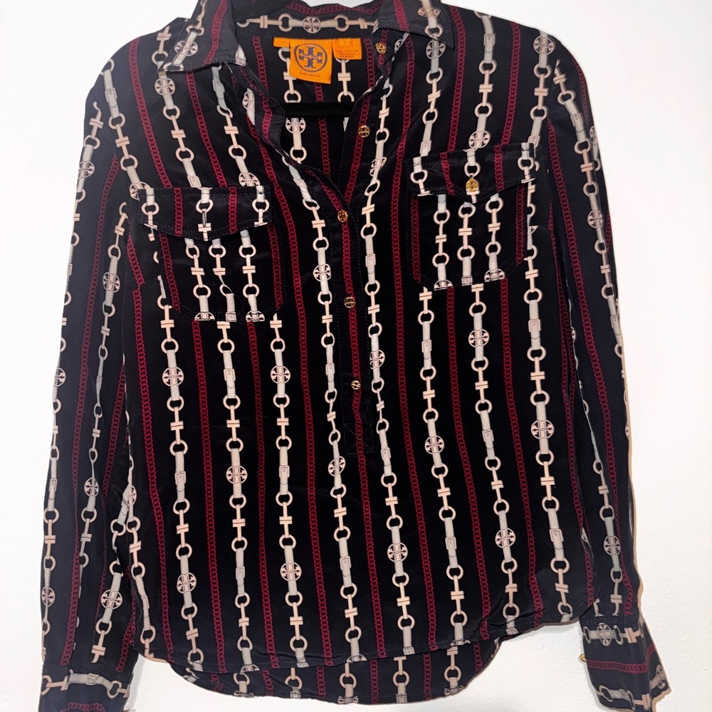 Tory Burch Long Sleeve Button Up Blouse